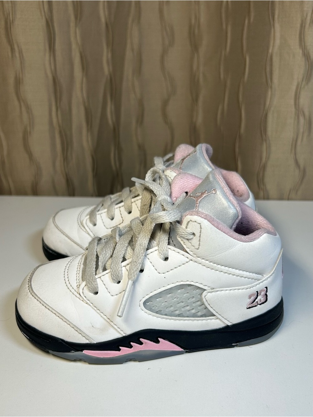 Nike Jordan 5 Retro OG 'Medium Soft Pink' Kid's Toddler 8C Basketball Sneakers